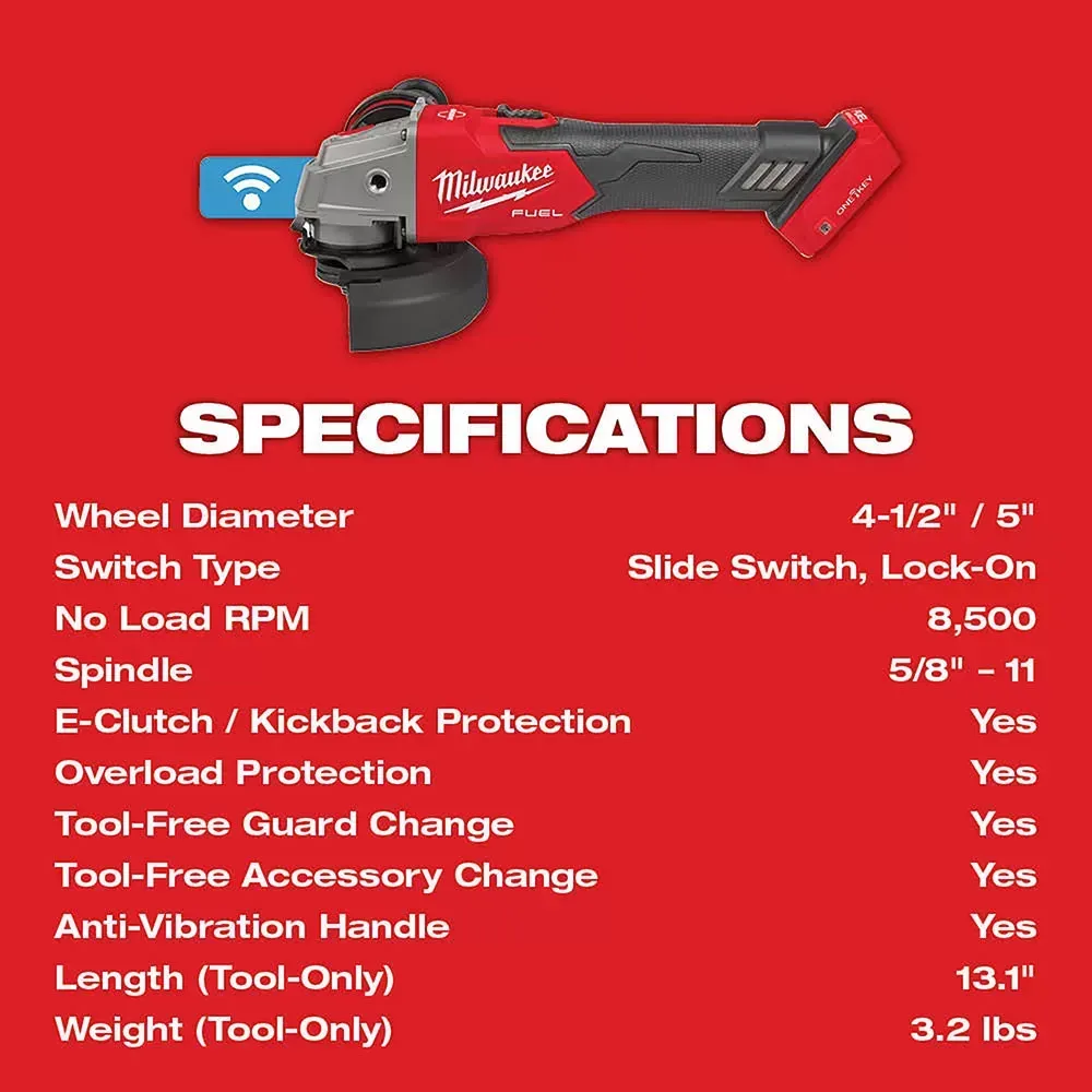 Milwaukee Pre-Sale 2883-20 M18 FUEL 18V Slide Braking Grinder w/ Slide Switch - Bare Tool