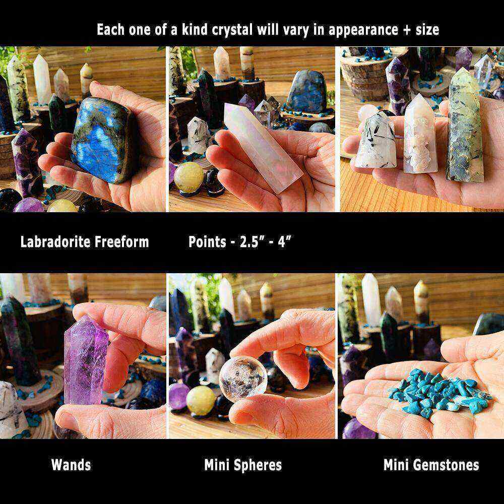 27-Piece Crystal Generator & Sphere Kit with Flash Labradorite