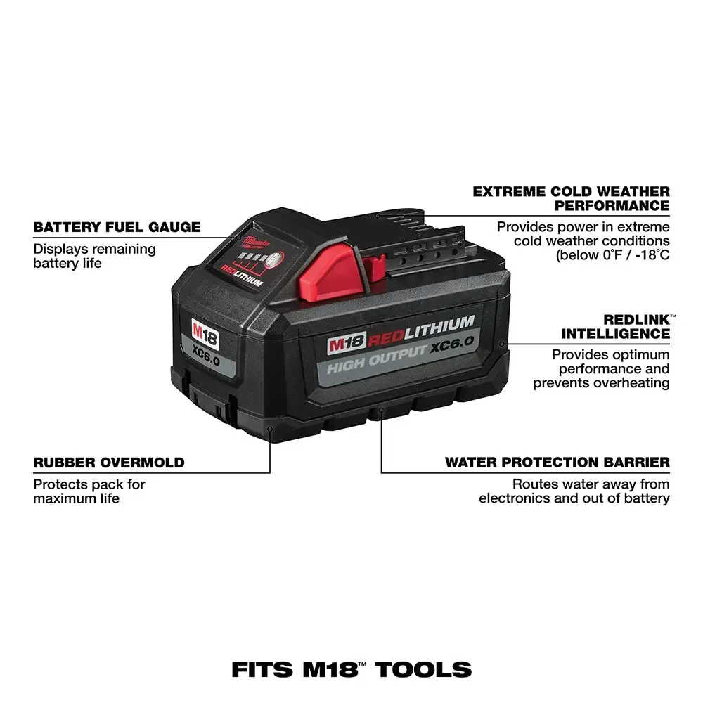 Milwaukee 48-11-1868 M18 18V High Output XC 8.0 w/ XC 6.0 Battery - 2 Pack