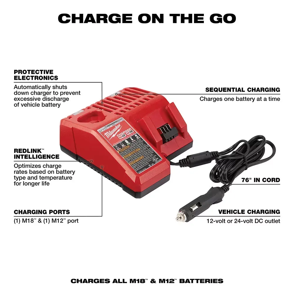 Milwaukee Pre-Sale 48-59-1810 M18/M12 Multi-Voltage Vehicle DC Battery Charger