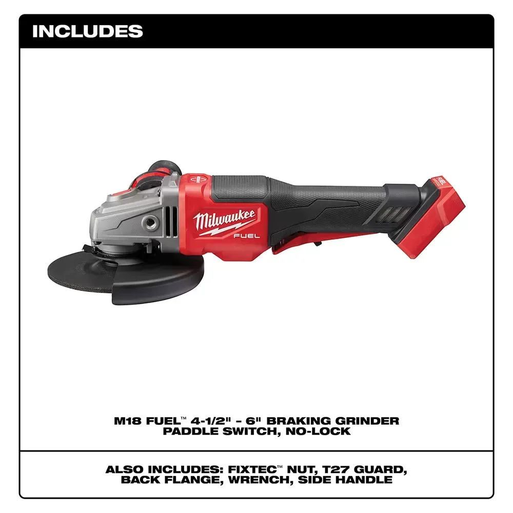 Milwaukee Pre-Sale 2980-20 M18 FUEL 18V 6 Inch Paddle Switch Grinder, Bare Tool